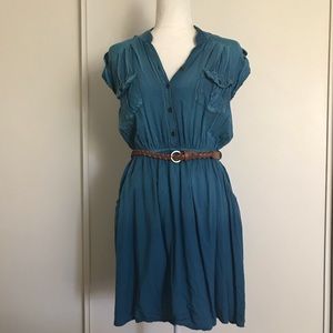 Turquoise Ombré Dress w/Belt